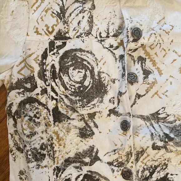 NWOT Parsley & Sage shirt or jacket with cool metal buttons, some lace, M - Picture 3 of 9